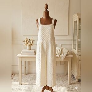 Rosa Clothing Textured Cream Oversized Overalls 🌿